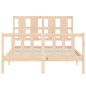 vidaXL Estructura de cama de matrimonio con cabecero madera maciza vidaXL Estructura de cama de matrimonio con cabecero madera maciza