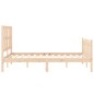 vidaXL Estructura de cama de matrimonio con cabecero madera maciza vidaXL Estructura de cama de matrimonio con cabecero madera maciza