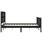 vidaXL Estructura de cama con cabecero madera maciza negro 140x190 cm vidaXL Estructura de cama con cabecero madera maciza negro 140x190 cm