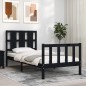 vidaXL Estructura de cama con cabecero madera maciza negro 90x200 cm vidaXL Estructura de cama con cabecero madera maciza negro 90x200 cm