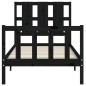 vidaXL Estructura de cama con cabecero madera maciza negro 90x200 cm vidaXL Estructura de cama con cabecero madera maciza negro 90x200 cm