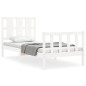 vidaXL Estructura de cama con cabecero madera maciza blanco 100x200 cm