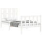 vidaXL Estructura de cama con cabecero madera maciza blanco 100x200 cm