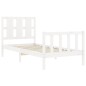 vidaXL Estructura de cama con cabecero madera maciza blanco 100x200 cm