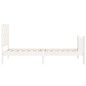 vidaXL Estructura de cama con cabecero madera maciza blanco 100x200 cm