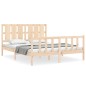 vidaXL Estructura de cama de matrimonio con cabecero madera maciza vidaXL Estructura de cama de matrimonio con cabecero madera maciza