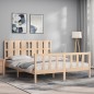 vidaXL Estructura de cama de matrimonio con cabecero madera maciza vidaXL Estructura de cama de matrimonio con cabecero madera maciza