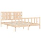 vidaXL Estructura de cama de matrimonio con cabecero madera maciza vidaXL Estructura de cama de matrimonio con cabecero madera maciza