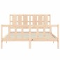 vidaXL Estructura de cama de matrimonio con cabecero madera maciza vidaXL Estructura de cama de matrimonio con cabecero madera maciza