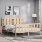 vidaXL Estructura de cama con cabecero madera maciza 160x200 cm