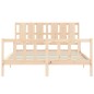 vidaXL Estructura de cama con cabecero madera maciza 160x200 cm