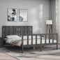 vidaXL Estructura de cama con cabecero madera maciza gris 160x200 cm vidaXL Estructura de cama con cabecero madera maciza gris 160x200 cm
