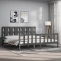 vidaXL Estructura de cama con cabecero madera maciza gris 180x200 cm vidaXL Estructura de cama con cabecero madera maciza gris 180x200 cm