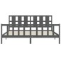 vidaXL Estructura de cama con cabecero madera maciza gris 180x200 cm vidaXL Estructura de cama con cabecero madera maciza gris 180x200 cm