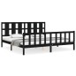 vidaXL Estructura de cama con cabecero madera maciza negro 200x200 cm vidaXL Estructura de cama con cabecero madera maciza negro 200x200 cm