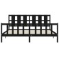 vidaXL Estructura de cama con cabecero madera maciza negro 200x200 cm vidaXL Estructura de cama con cabecero madera maciza negro 200x200 cm