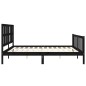 vidaXL Estructura de cama con cabecero madera maciza negro 200x200 cm vidaXL Estructura de cama con cabecero madera maciza negro 200x200 cm