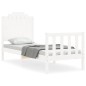 vidaXL Estructura de cama individual con cabecero madera maciza blanco vidaXL Estructura de cama individual con cabecero madera maciza blanco