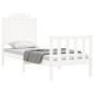 vidaXL Estructura de cama individual con cabecero madera maciza blanco vidaXL Estructura de cama individual con cabecero madera maciza blanco