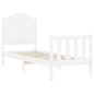 vidaXL Estructura de cama individual con cabecero madera maciza blanco vidaXL Estructura de cama individual con cabecero madera maciza blanco