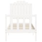 vidaXL Estructura de cama individual con cabecero madera maciza blanco vidaXL Estructura de cama individual con cabecero madera maciza blanco