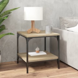 vidaXL Mesa de centro madera contrachapada roble Sonoma 50x50x40 cm