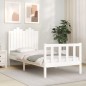 vidaXL Estructura de cama con cabecero madera maciza blanco 90x190 cm vidaXL Estructura de cama con cabecero madera maciza blanco 90x190 cm
