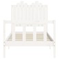 vidaXL Estructura de cama con cabecero madera maciza blanco 90x190 cm vidaXL Estructura de cama con cabecero madera maciza blanco 90x190 cm