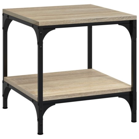 vidaXL Mesa de centro madera contrachapada roble Sonoma 50x50x40 cm