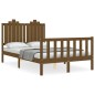 vidaXL Estructura de cama matrimonio con cabecero madera marrón miel vidaXL Estructura de cama matrimonio con cabecero madera marrón miel