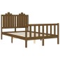 vidaXL Estructura de cama matrimonio con cabecero madera marrón miel vidaXL Estructura de cama matrimonio con cabecero madera marrón miel