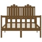 vidaXL Estructura de cama matrimonio con cabecero madera marrón miel vidaXL Estructura de cama matrimonio con cabecero madera marrón miel