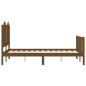 vidaXL Estructura de cama matrimonio con cabecero madera marrón miel vidaXL Estructura de cama matrimonio con cabecero madera marrón miel