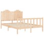 vidaXL Estructura de cama con cabecero madera maciza 140x190 cm