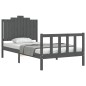vidaXL Estructura de cama con cabecero madera maciza gris 100x200 cm vidaXL Estructura de cama con cabecero madera maciza gris 100x200 cm