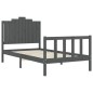 vidaXL Estructura de cama con cabecero madera maciza gris 100x200 cm vidaXL Estructura de cama con cabecero madera maciza gris 100x200 cm