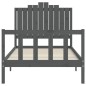 vidaXL Estructura de cama con cabecero madera maciza gris 100x200 cm vidaXL Estructura de cama con cabecero madera maciza gris 100x200 cm