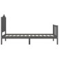 vidaXL Estructura de cama con cabecero madera maciza gris 100x200 cm vidaXL Estructura de cama con cabecero madera maciza gris 100x200 cm