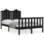 vidaXL Estructura de cama con cabecero madera maciza negro 120x200 cm vidaXL Estructura de cama con cabecero madera maciza negro 120x200 cm