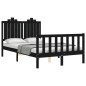 vidaXL Estructura de cama con cabecero madera maciza negro 120x200 cm vidaXL Estructura de cama con cabecero madera maciza negro 120x200 cm