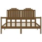 vidaXL Estructura de cama matrimonio con cabecero madera marrón miel vidaXL Estructura de cama matrimonio con cabecero madera marrón miel
