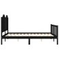 vidaXL Estructura de cama con cabecero madera maciza negro 160x200 cm