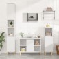 vidaXL Armario de lavabo madera contrachapada blanco brillo 80x33x60cm vidaXL Armario de lavabo madera contrachapada blanco brillo 80x33x60cm