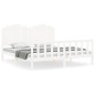 vidaXL Estructura de cama con cabecero madera maciza blanco 180x200 cm vidaXL Estructura de cama con cabecero madera maciza blanco 180x200 cm