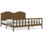 vidaXL Estructura cama y cabecero madera maciza marrón miel 200x200 cm