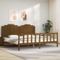 vidaXL Estructura cama y cabecero madera maciza marrón miel 200x200 cm