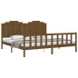 vidaXL Estructura cama y cabecero madera maciza marrón miel 200x200 cm