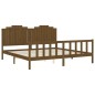 vidaXL Estructura cama y cabecero madera maciza marrón miel 200x200 cm