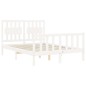 vidaXL Estructura cama de matrimonio con cabecero madera maciza blanco vidaXL Estructura cama de matrimonio con cabecero madera maciza blanco