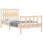 vidaXL Estructura de cama con cabecero madera maciza 100x200 cm vidaXL Estructura de cama con cabecero madera maciza 100x200 cm